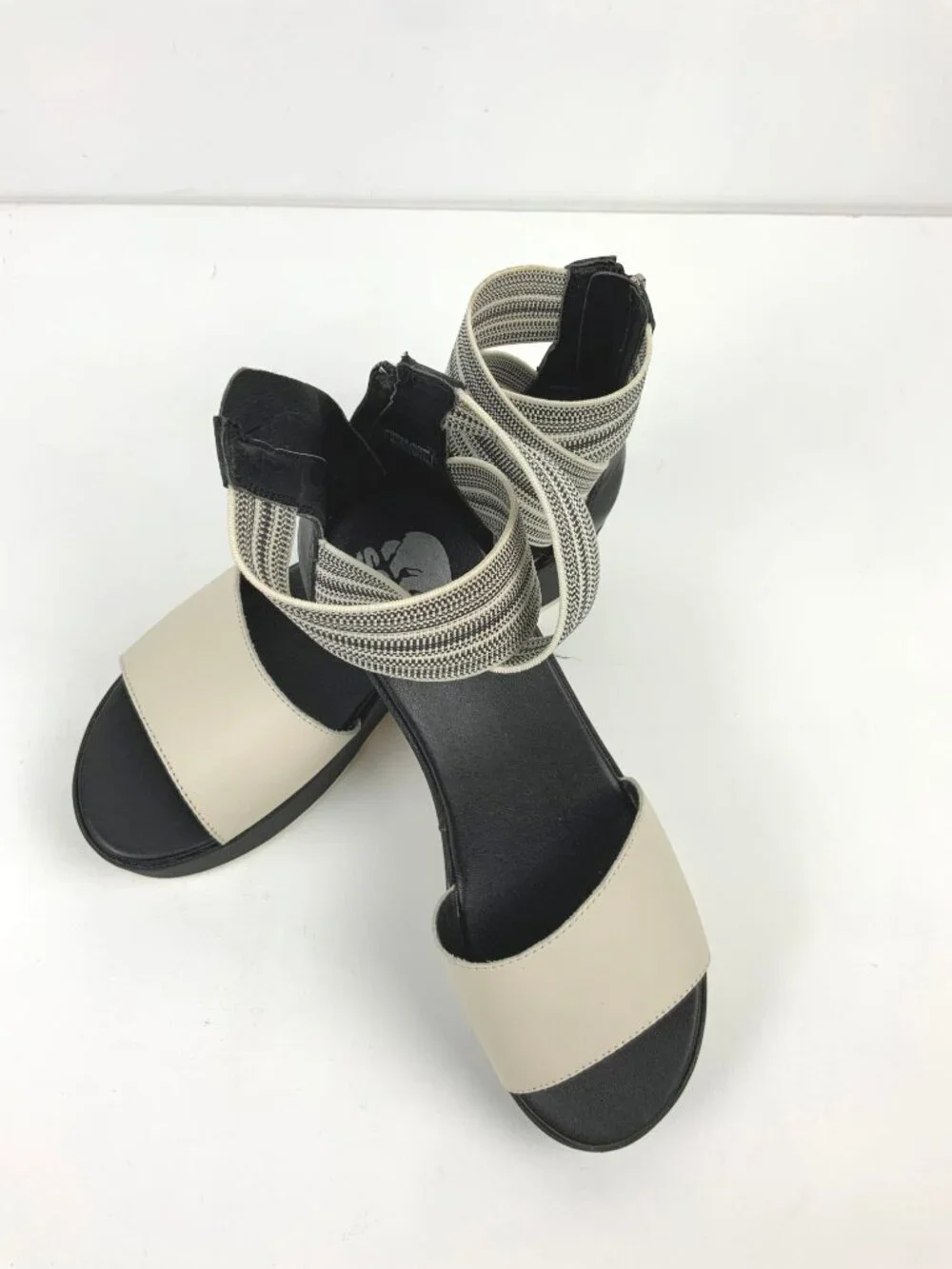 SOREL Dayspring Ankle Strap Platform Sandals Cream/Black Sz 8.5 - Picture 13 of 16